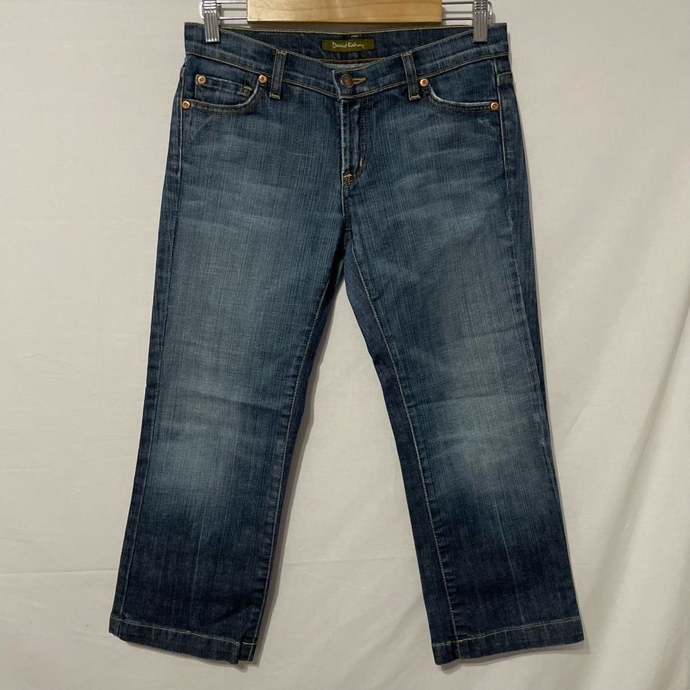 Sz 27 David Kahn Heidi Cropped Medium Wash Blue Jeans